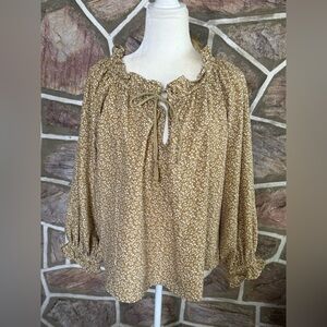 CJLA Women's Tan Floral Blouse